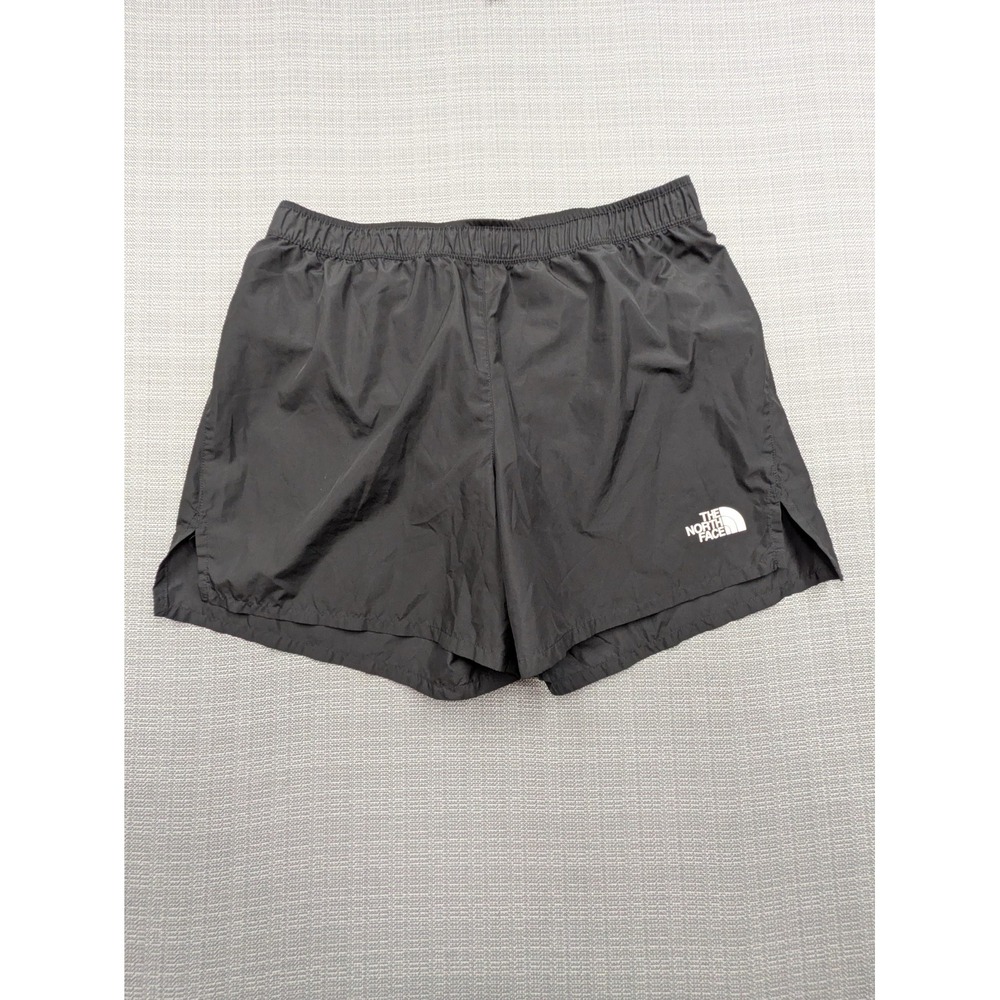 The North Face Shorts Mens Medium Black 5 Inseam Running Zip Pocket Reflective